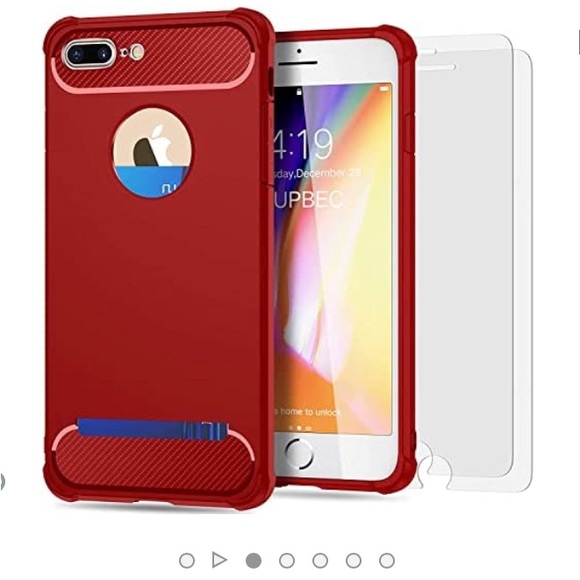 iPhone 7/8 Plus ROSE COLOR Card Holder Screen Protector Full Body Case,5.5' - Picture 2 of 9